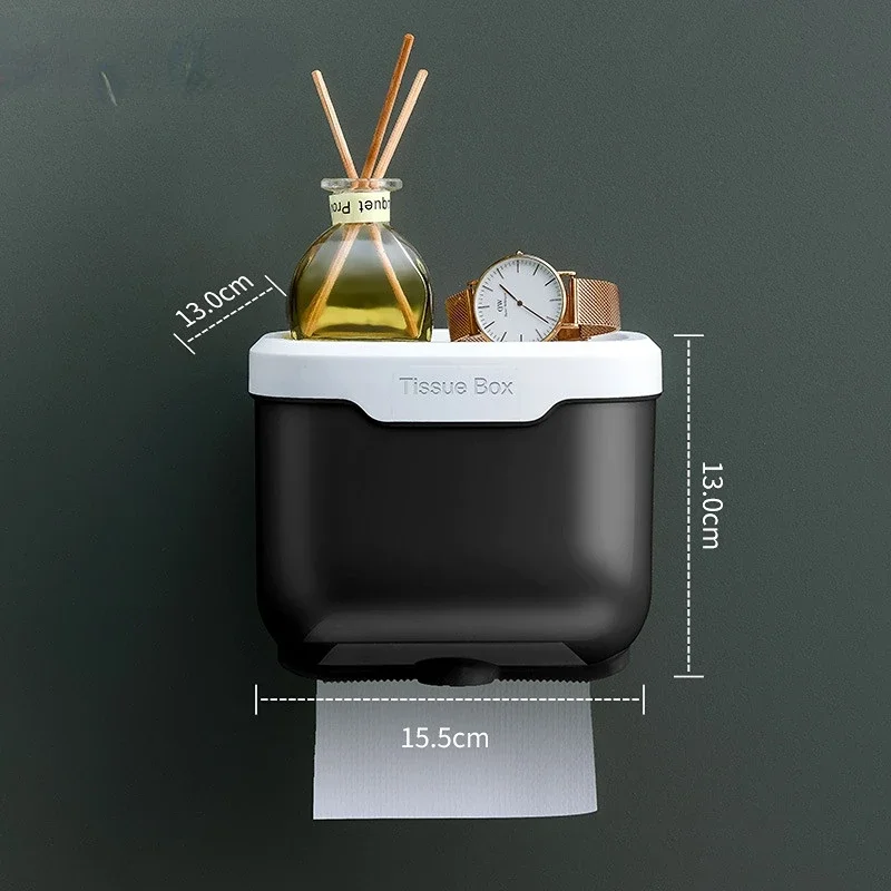 Toilet Paper Holder Wall-mounted Punch-free Waterproof Storage