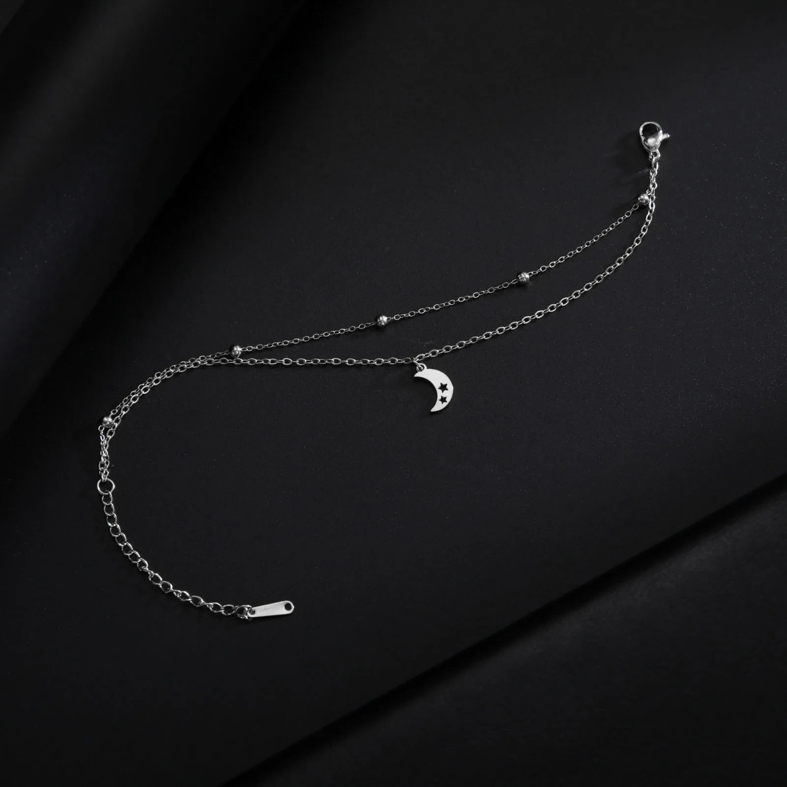 Skyrim-Inspired Sun and Moon Charm Double-Layer Bracelet – Stainless Steel Jewelry Gift