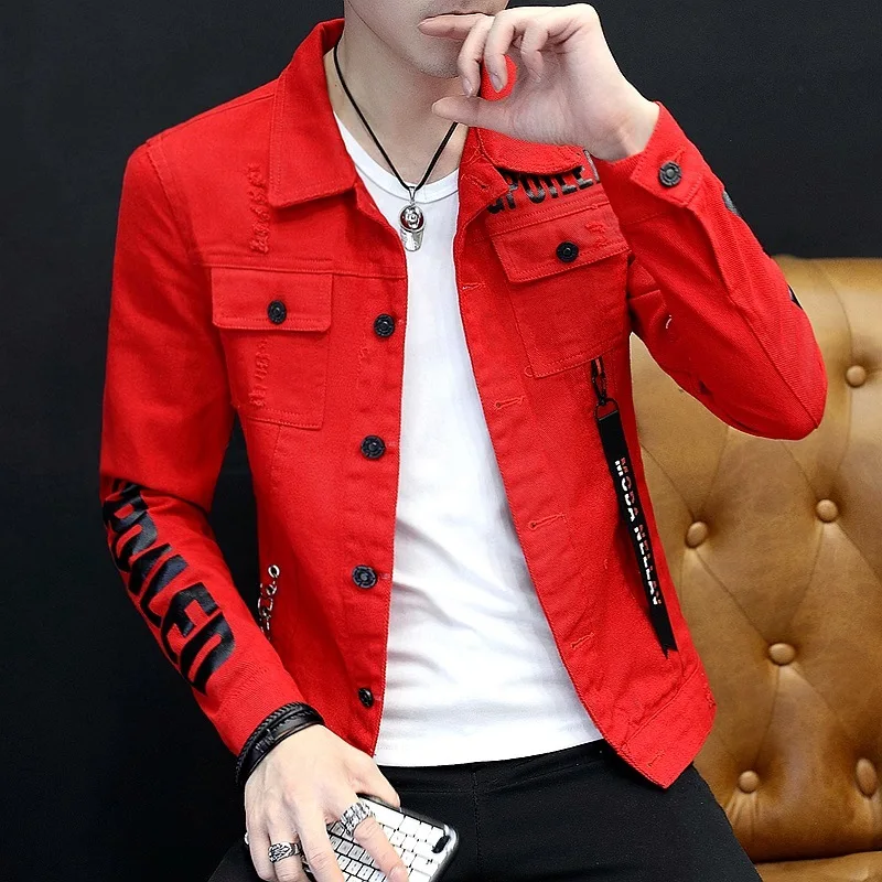 Men\\'s Denim Jacket 2022 Autumn Winter 