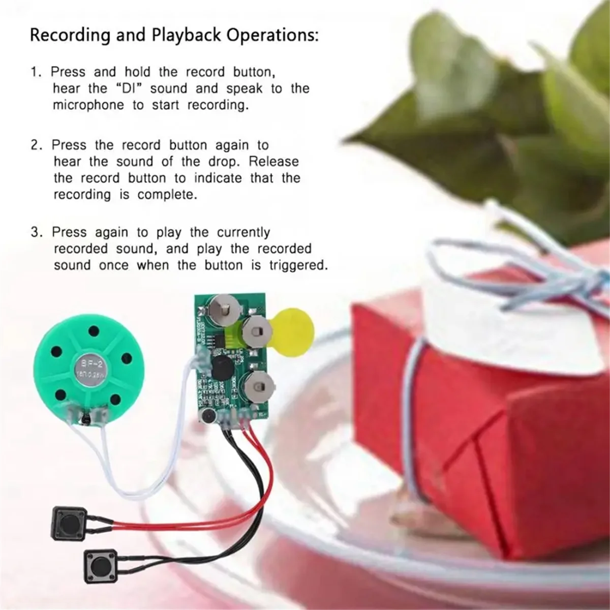 DIY Voice Module Card 4 Minutes Recording Playback Voice Sound Chip Greeting Card for Holiday Luggage Replacement