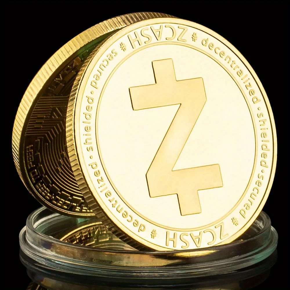 Golden Plated Zcash Cryptocurrency Souvenir Coin - Elegant Home Decor and Collectible Gift