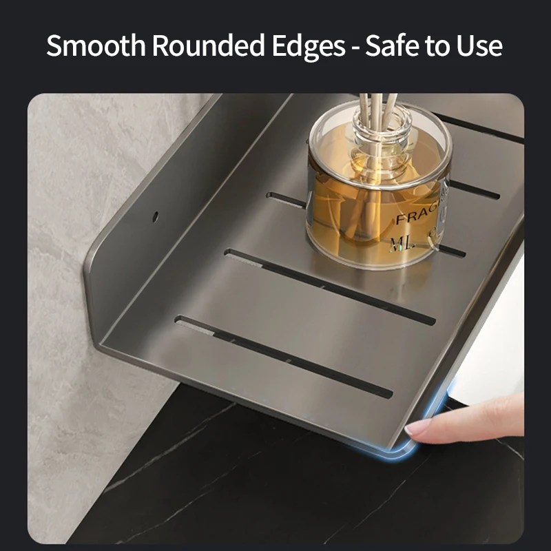 bathroom rack bathroom shelf toilet storage rack toilet kitchen space aluminum hang on the wall punch-free rack 4