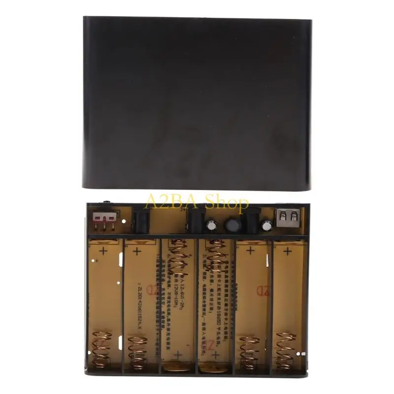A2BA 6x18650 Powerbank for Case Battery Storage for Shell For Charge USB DC12V