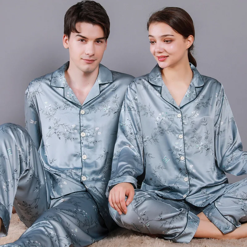 Silk Pajama Sets Couples, Pijamas Women Couple Men