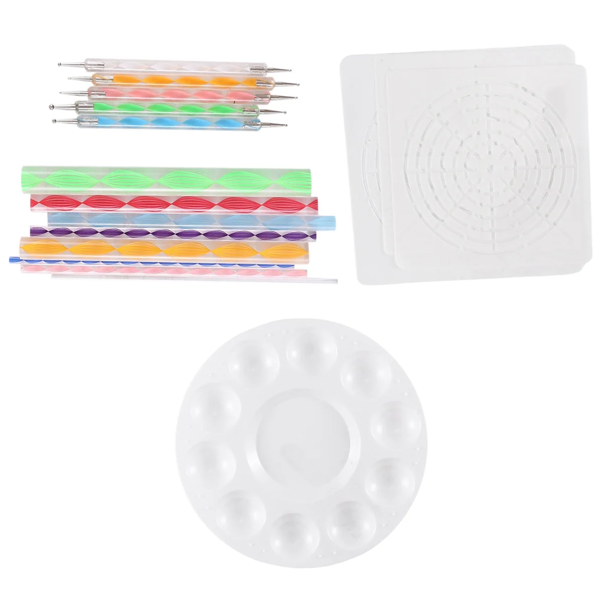 

Mandala Dotting Stencil Tools Rock Painting Kit Ball Stylus Dotting Tools Include Stencil, Paint Tray (17 Pack)