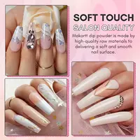 Makartt Dip Powder Kit, Dip Powder Starter Kit 0.35Oz 6 Colors Clear Pink Collection Dip Nail Kit French Nail Dip Powder Art 2