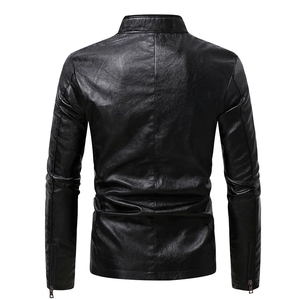 

Comfy Fashion Jacket Jacket Biker Slim Fit Jacket Brand New Solid Color Cafe Stand Collar Casual Tops Coat Daily