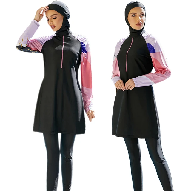 Burkini Muslim Swimwear Hijab Femme Musulman Print Modest Swimwear 3pcs  Islamic Women Swimsuit Full Cover Arab Beachwear Costume - AliExpress