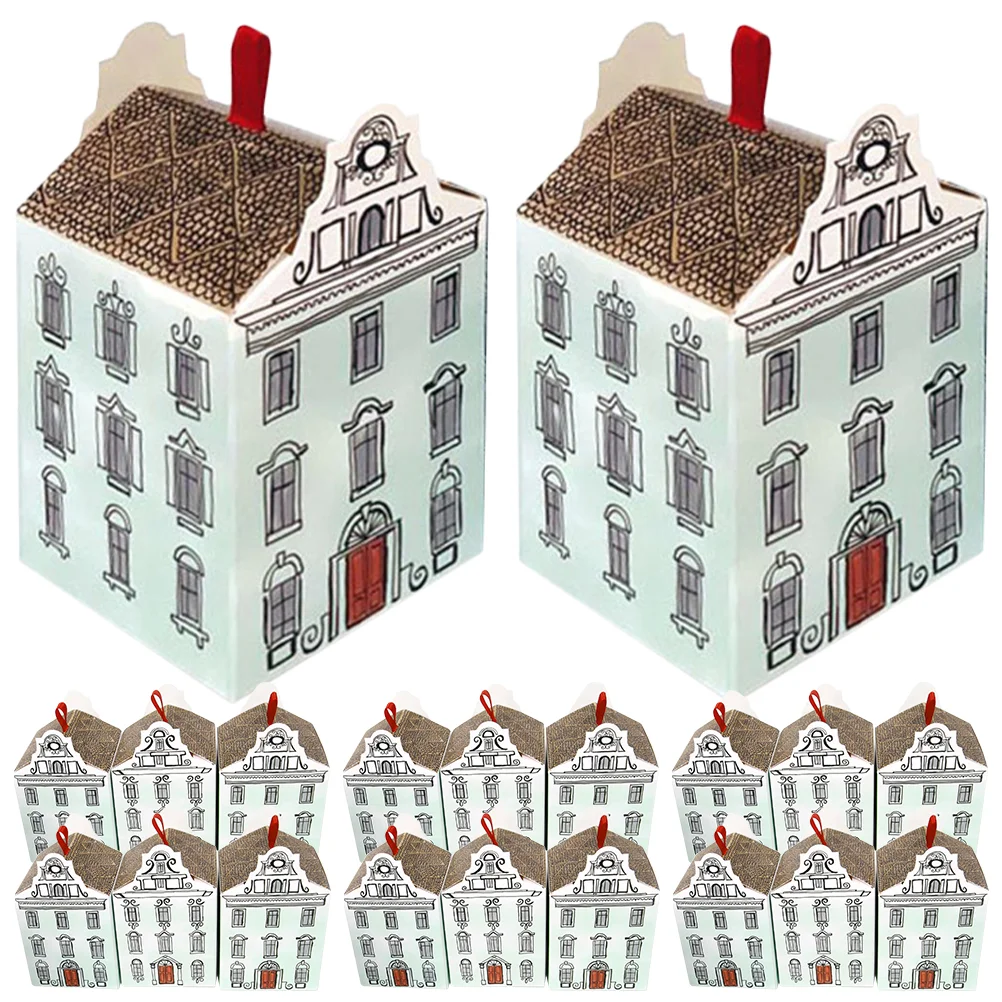 

20Pcs House Shaped Paper Boxes Empty Present Bags House Shaped Candy Boxes Candy Packing Boxes