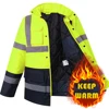 Reflective Winter Jacket Men High Visibility Hi Vis Workwear Jacket Waterproof Windproof Safety Construction Worker Clothes Men 2
