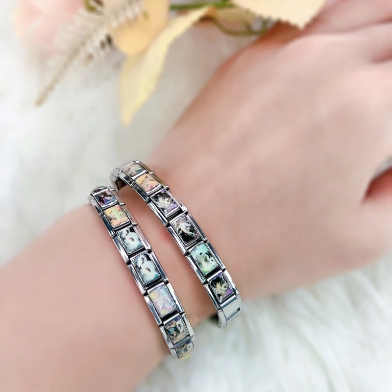 CONCEPT Hot Sales DIY Italian Charm Bracelet Stainless Steel Lovely Cartoon Cat Hand Chain Cute Link Gift Jewelry BT001