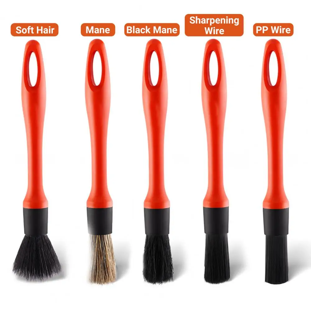 

5Pcs Detailing Brush Set Safe And Effective Cleaning of Vehicles Wheels Engine Interior Wide Application Car Cleaning Brushes
