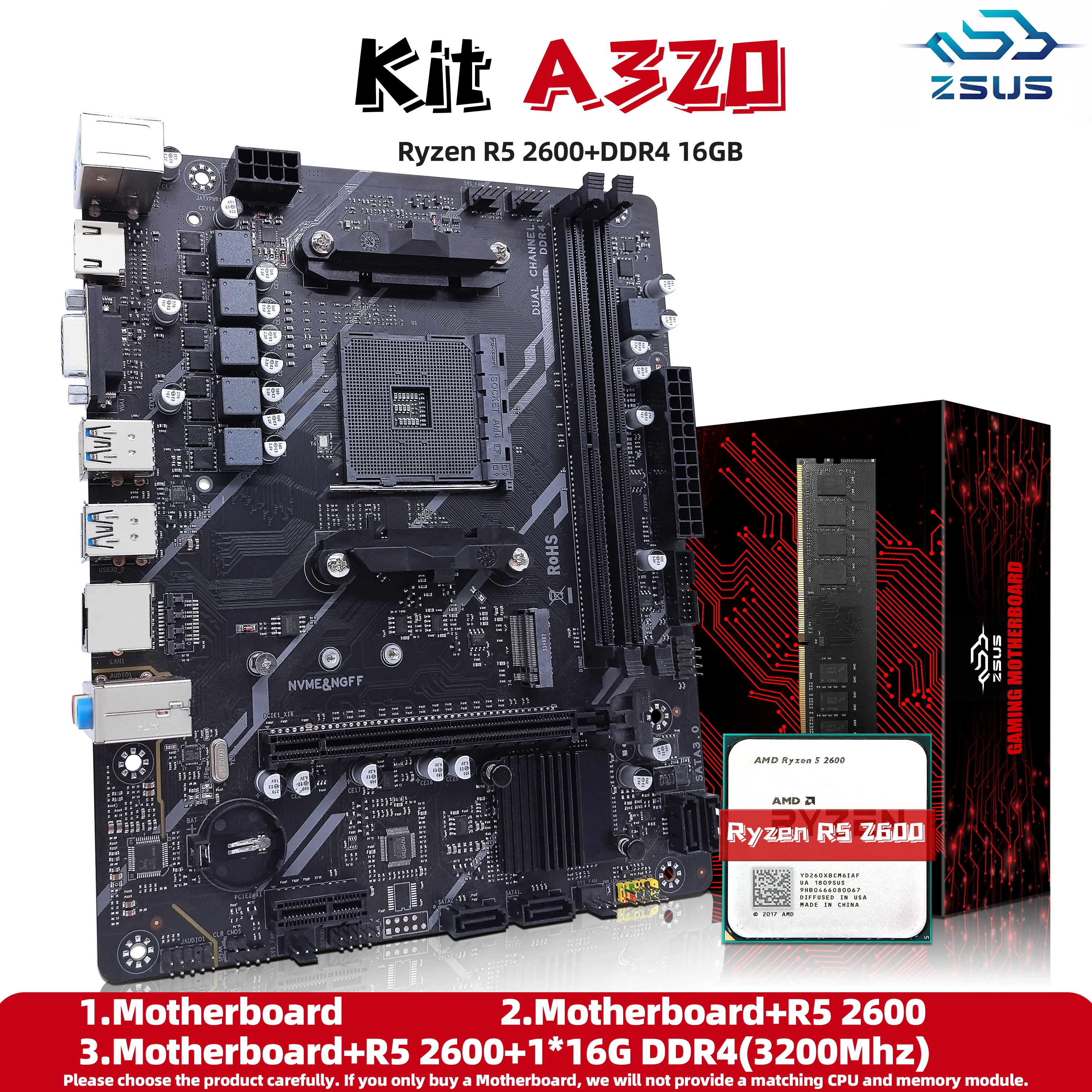 ASUS PRIME A320M-A +Ryzen5 2600セット RYZEN_5_2600_ASUS_PRIME_A320M_