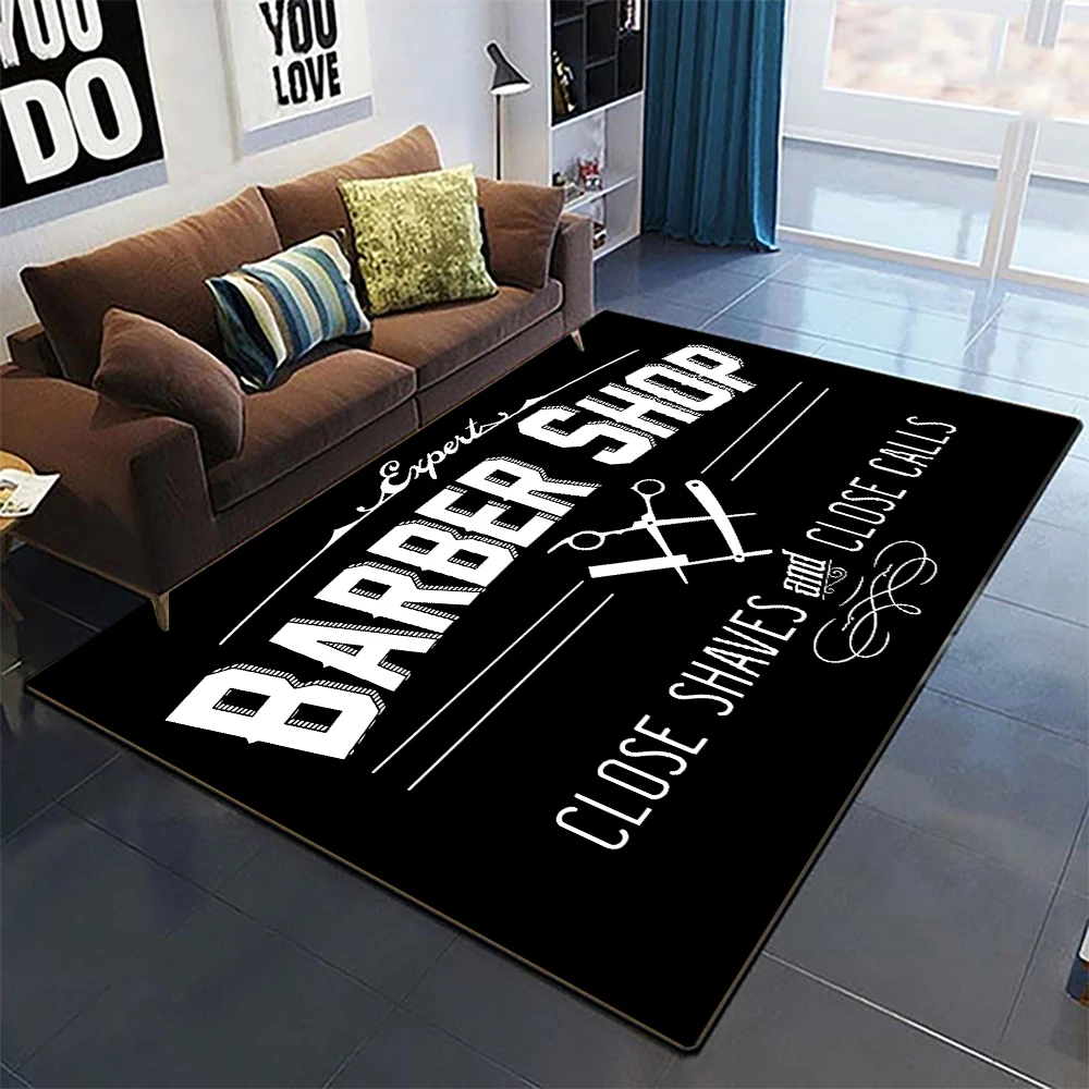 Sign Expert Barber Shop Carpet Living Room Home Decoration Sofa Table Large Area Rugs Lounge Entrance Doormat Non-slip Mat