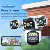 Caméra de sécurité extérieure WiFi6 20MP avec zoom optique 10X, quatre objectifs, trois écrans, suivi automatique, double objectif 6K, étanche, caméra CCTV WiFi 10K 2