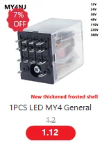 10set MY4NJ HH54PL AC/DC 12/24/36V/48V/110/220V/380V Spule 4NO 4NC Grüne LED Anzeige Power Relais DIN Schiene 14 Pin Basis – Detail 12