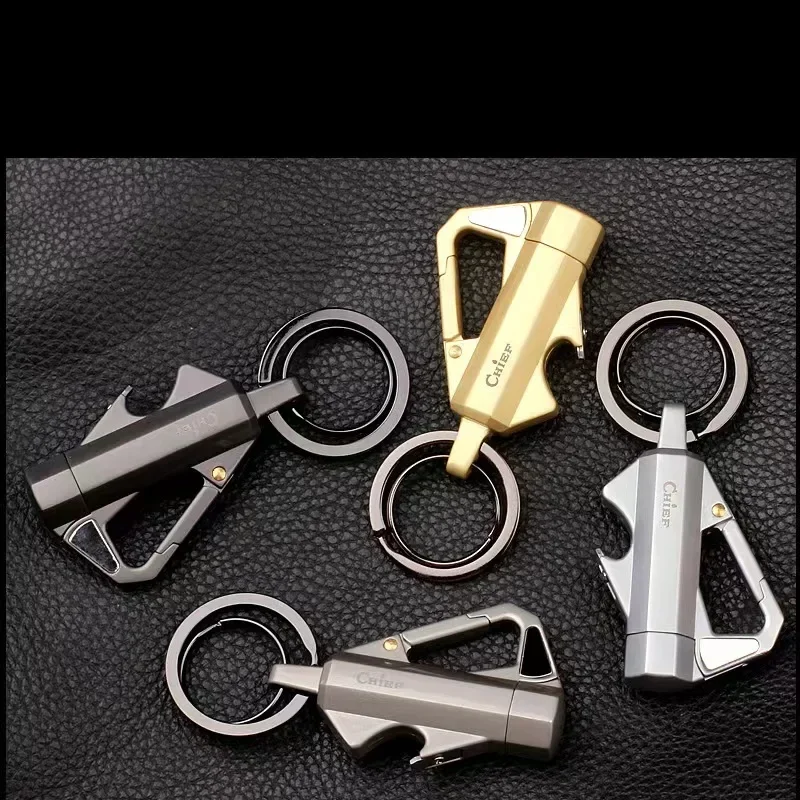 CHIF three in one multifunctional keychain lighter creative outdoor portable kerosene lighter bottle opener pendant men's tool