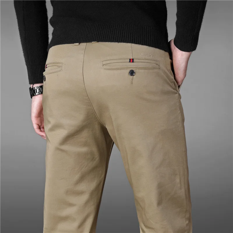 

Large size 40 42 44 46 Men's pants Summer Business men formal suit pants wedding bridegroom trousers khaki and black color