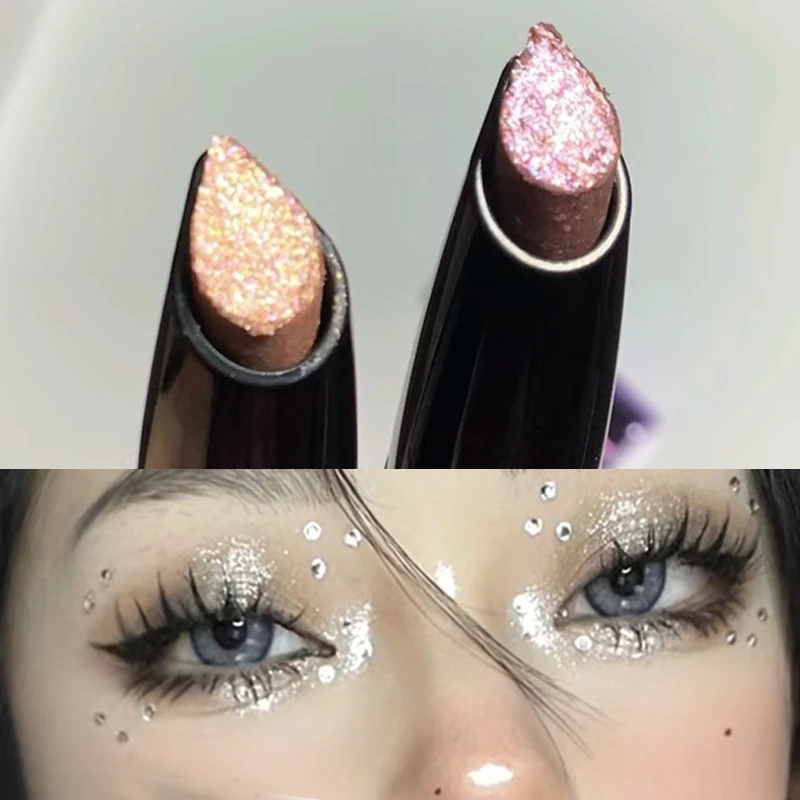 Matita Per Ombretti Perlescenti Penna Per Ombretti Glitter Impermeabile Eyeliner Luccicante Duraturo Sdraiato Silkworm Stick Occhi Strumenti Per Il Tr
