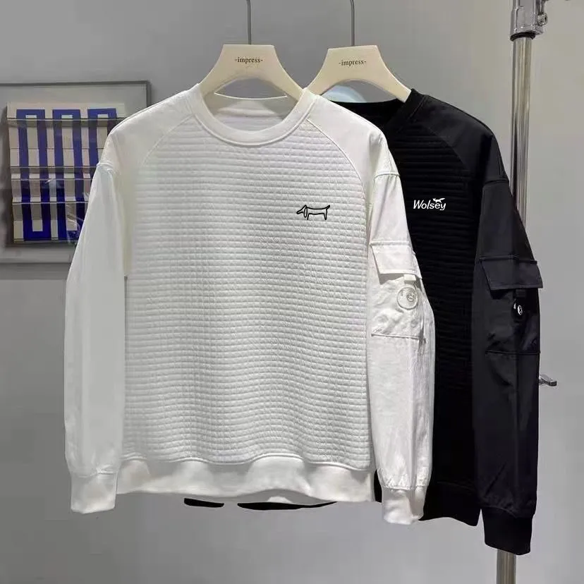 Korean Luxury Clothing Golf Tee Men's Golf Wear 2024 Spring New Long Sleeved Golf T-shirt Men's Golf Apparel Tennis Fake Two Top