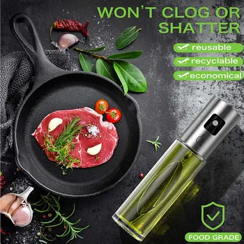 Glass Olive Oil Spray Bottle BBQ Cooking Baking Oil Vinegar Spray Bottles Water Pump Gravy Boats Grill BBQ Sprayer Kitchen Tools 2