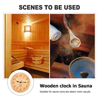 Outdoor Sauna Wooden Clock Digital Wall Silent Timer Clocks for Living Room Decorative 2