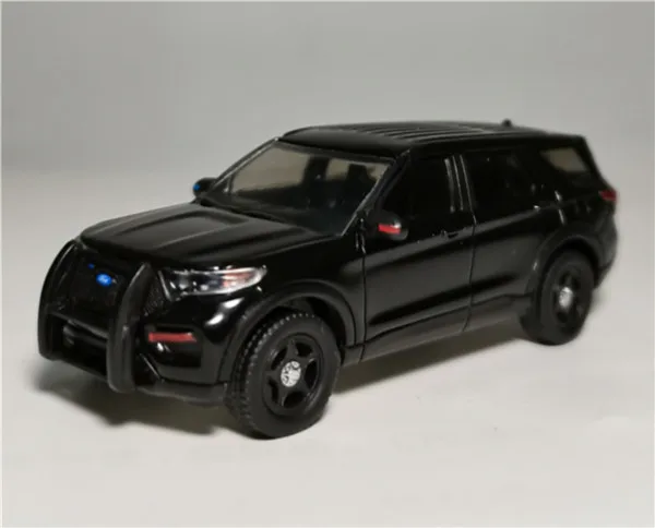 

1:64 greenlight 2020 ford Explorer Полицейская машина чисто черная модель автомобиля из сплава