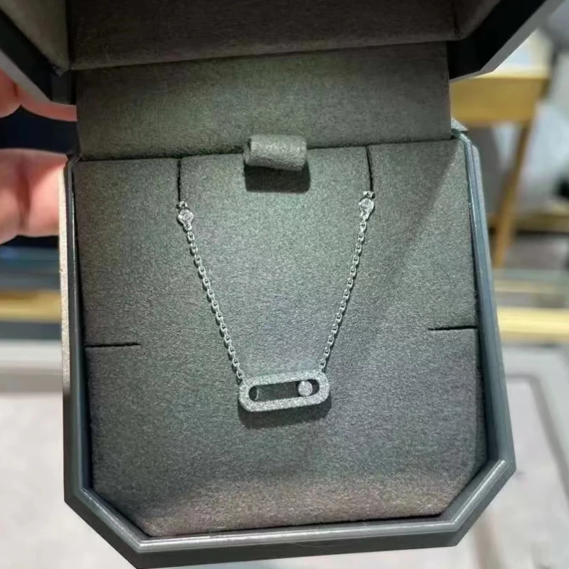 European Luxury Jewelry Move Series Silver 925 Women's Necklace with Zircon Sliding Design for Daily Wearing Festival Gifts