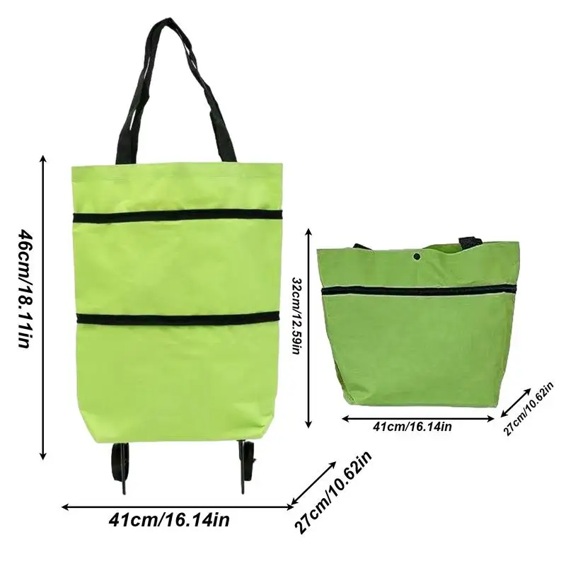 Shopping Bag With Wheels Trolley Tote Bag Stair Climbing Cart 2 In 1 Large Capacity Portable Shopping Reusable With