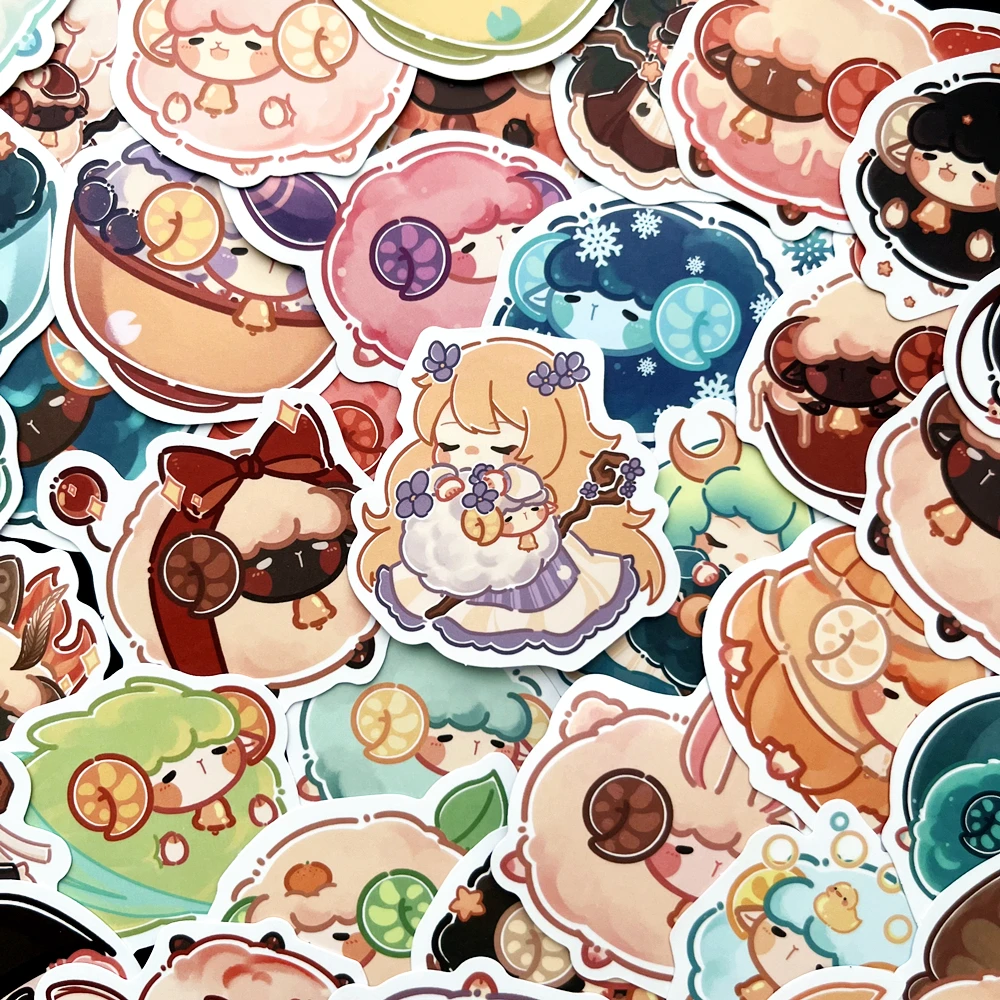 

10/50PCS Kawaii Cartoon Cute Magic Lamb Sheep Graffiti Stickers DIY Suitcase Luggage Phone Guitar Laptop Kids Reward Toy Sticker