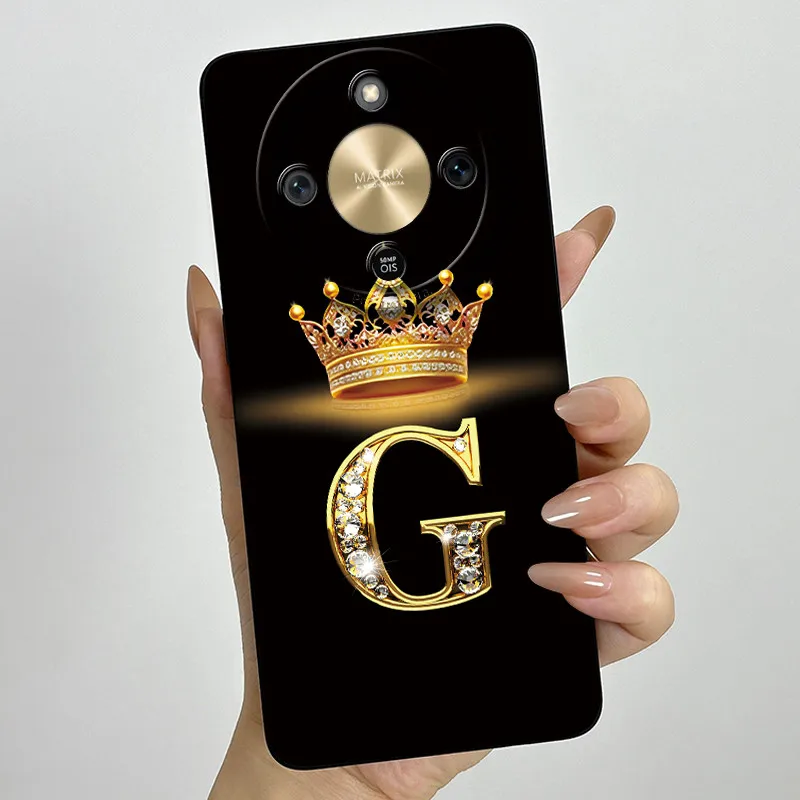 Fashion Initial Letter Couple Phone Case | Soft Silicone TPU Lens Protective Casing