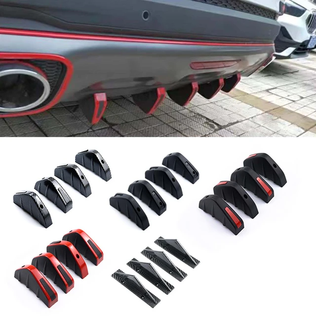  4 PCS Car Rear Bumper Lip Spoiler Universal Bumper