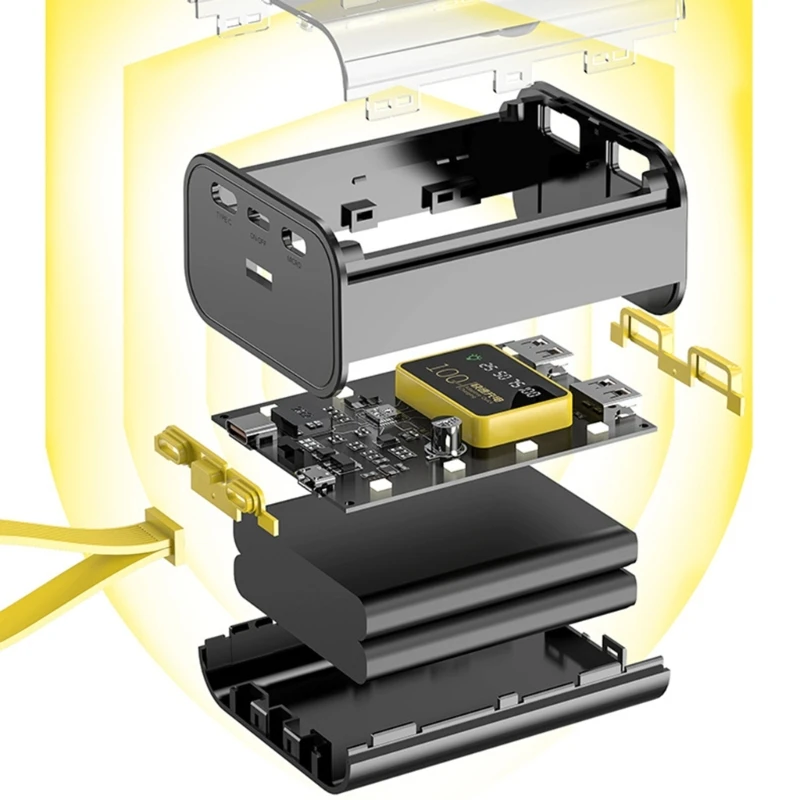 3x18650 Battery Holder Shells Power Case Plastic Shells Faster Charge Power Protector Double USB Output