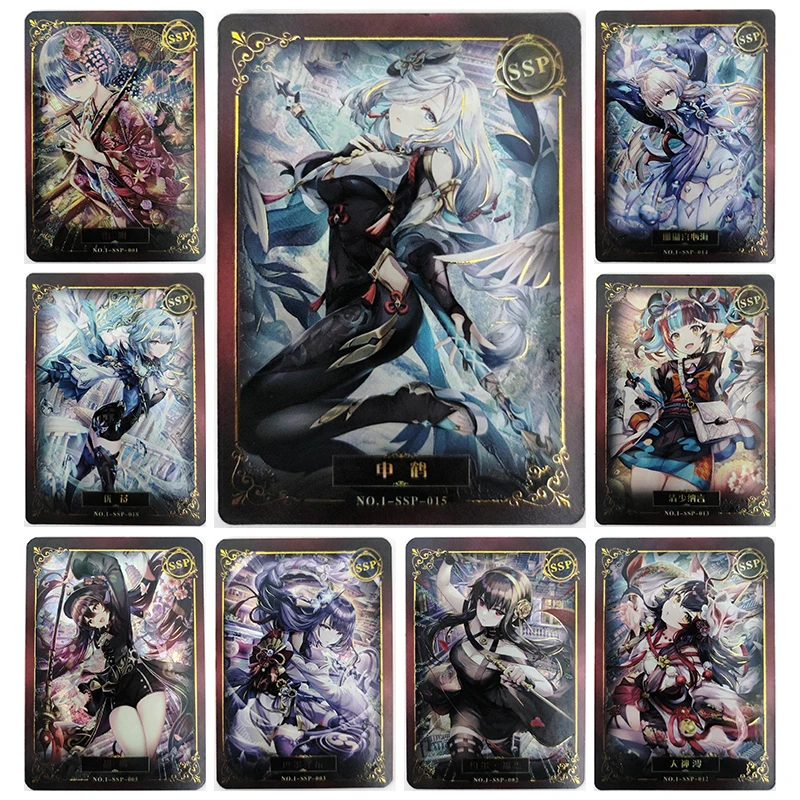 

Anime Goddess Story Rare SSP Reflections Flash Cards Rem Beelzebul Hu Tao Shenhe Toys for boys Collectible Cards Birthday Gifts