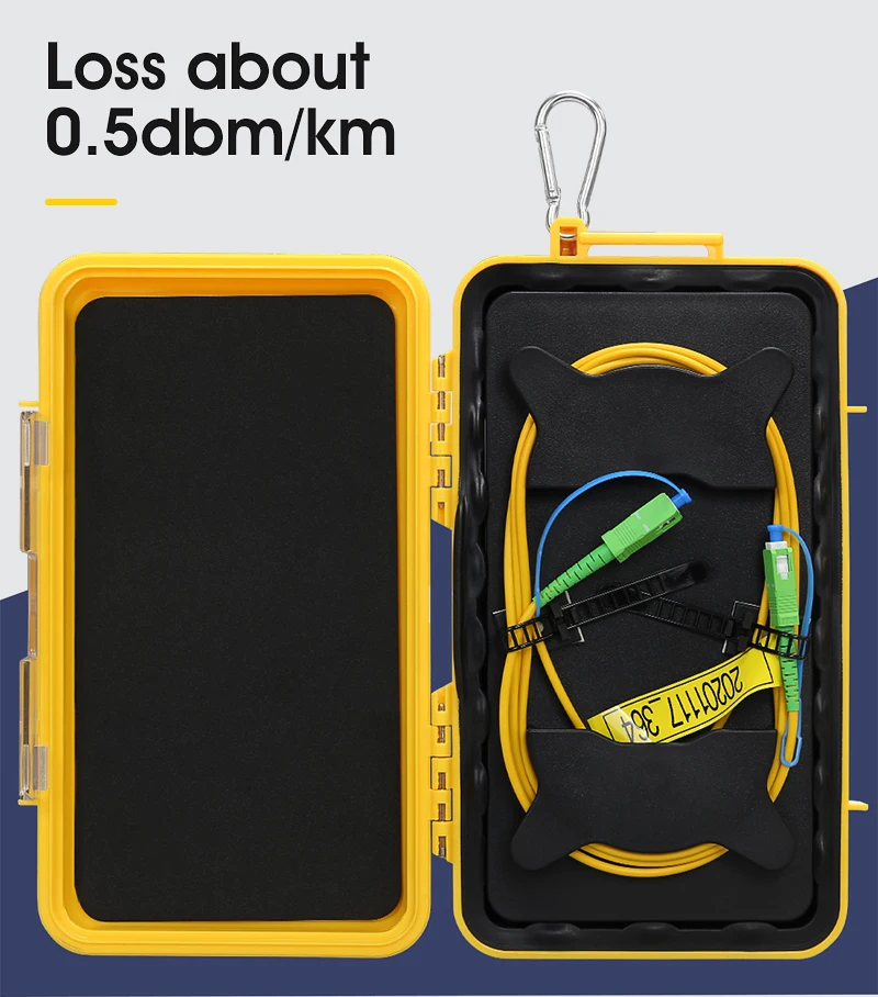 2KM OTDR Launch Cable Box SM Optical Fiber Test Extension Line Dead Zone Elimina