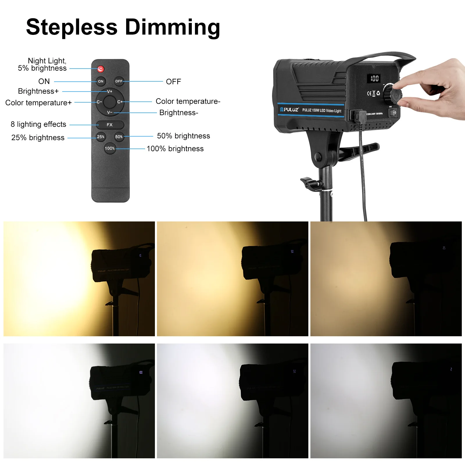 150w Video Studio Constant Current Light Set, 3200K-5600K Studio Strobe Light Set with Softbox Reflector and 2.8m Tripod