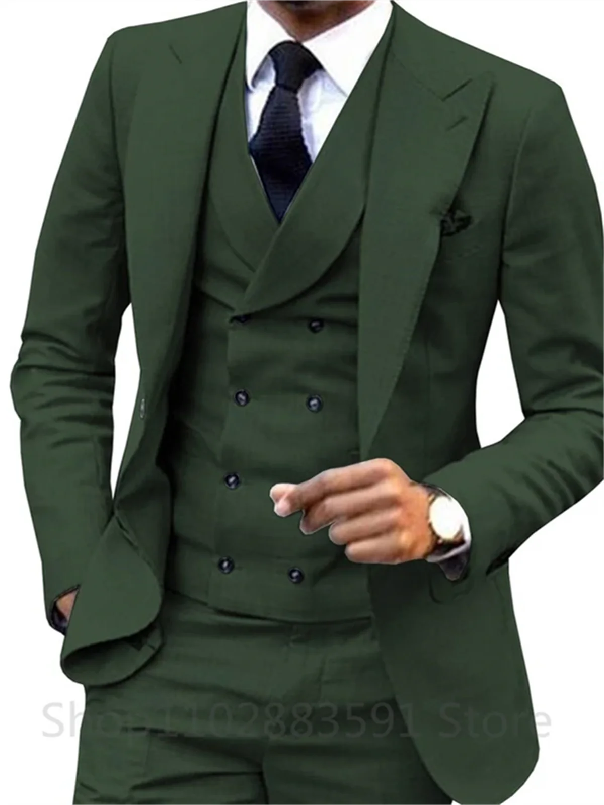 3 Piece Men Wedding Suit Prom Dress Business Men Suit Set Slim Fit Groom Tuxedo Male Blazer British Style