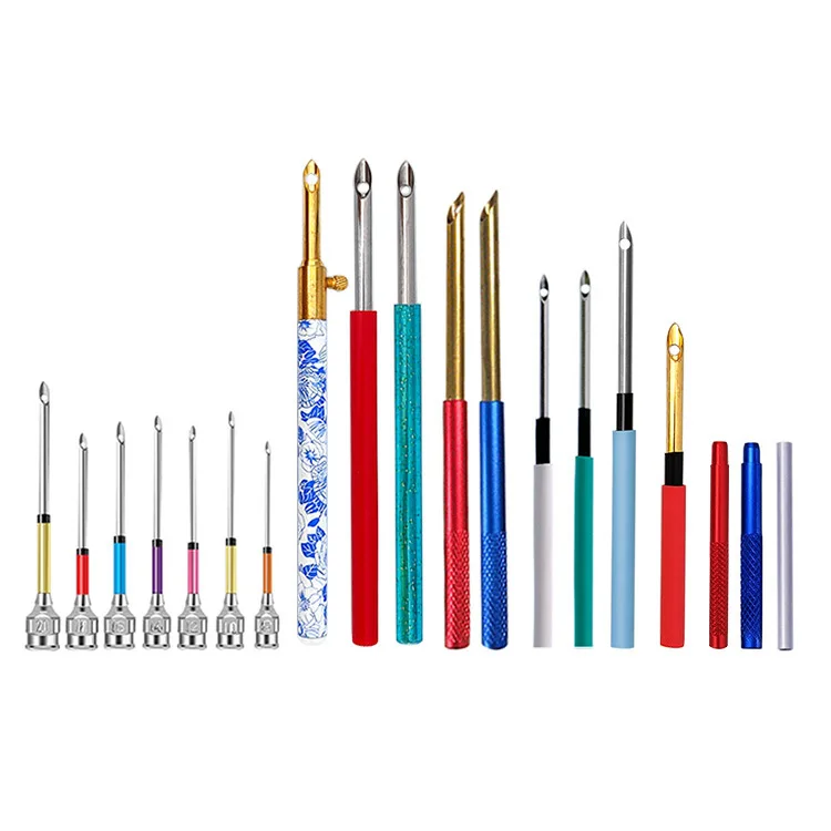 1 Set Punch Needle Tool Kit Ricamo Stitching Punch Needle Threader Ricamo Punching Cross Stitch Tools Knitting