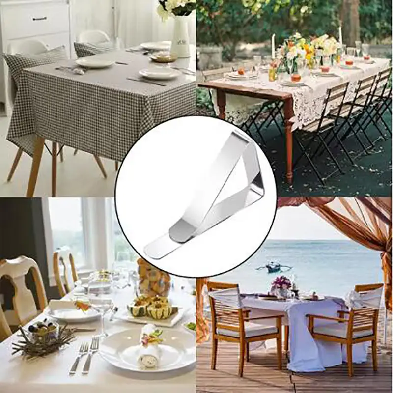 8 Pcs Stainless Steel Tablecloth Clip,Non-Slip Adjustable Table Cover Clamps Clip Table Cloth Holders For Home Party Picnic 3