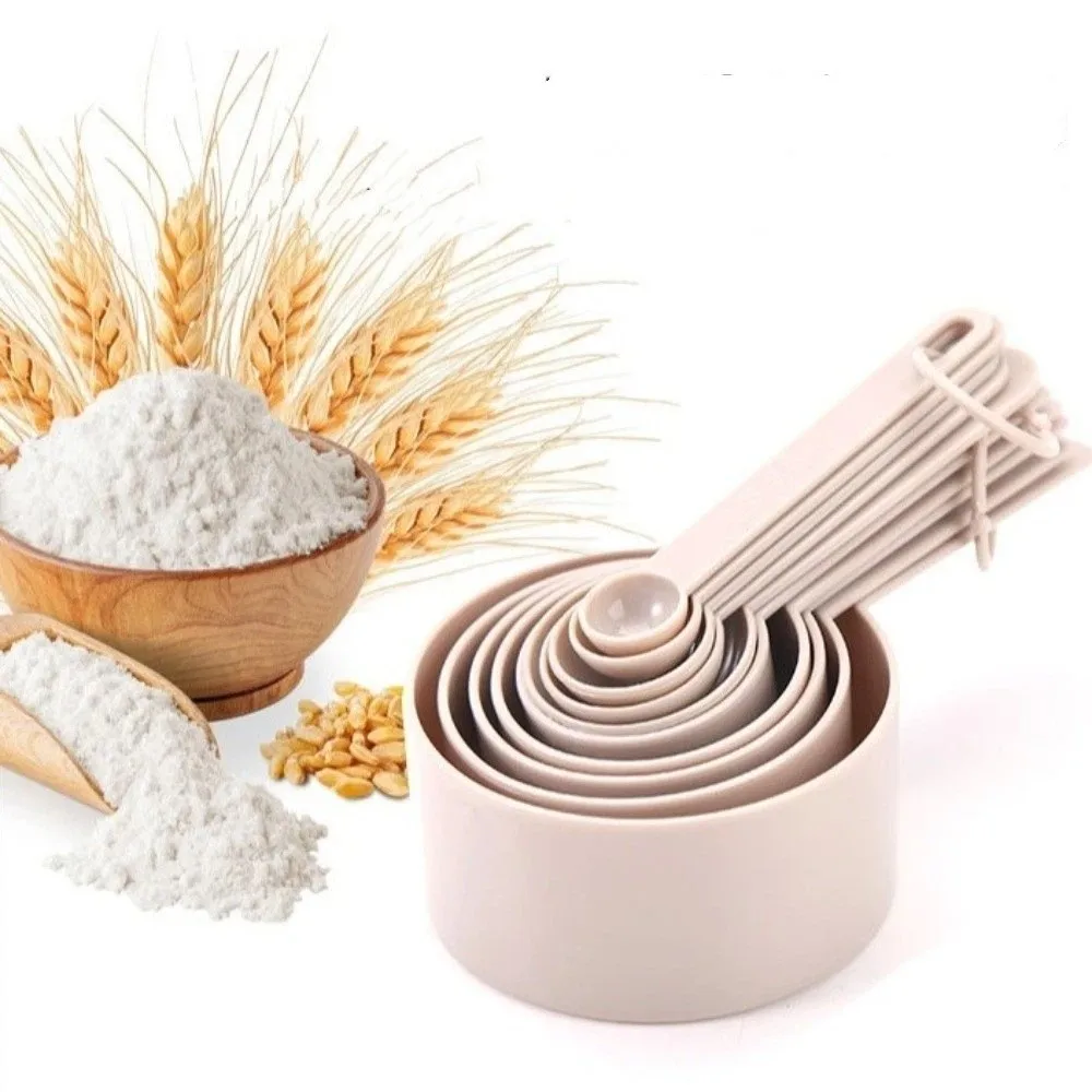 10pcs/set Stackable Kitchen Measuring Spoon Accurate Measurement Plastic Cooking Scale Tool with Scale Multipurpose