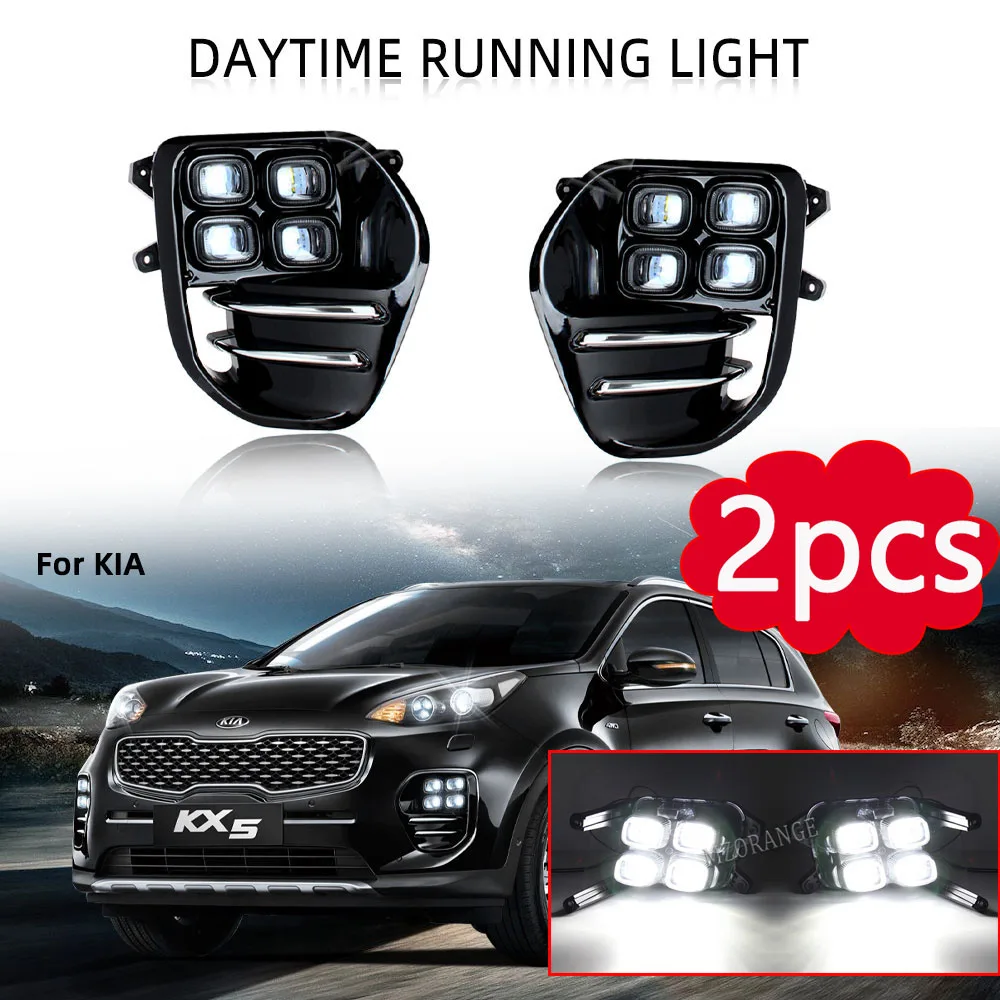 LED DRL Headlight For KIA Sportage KX5 2016 2017 2018 Fog Lights Daytime Running Lights Running Lights for Cars 12v Frame Grille