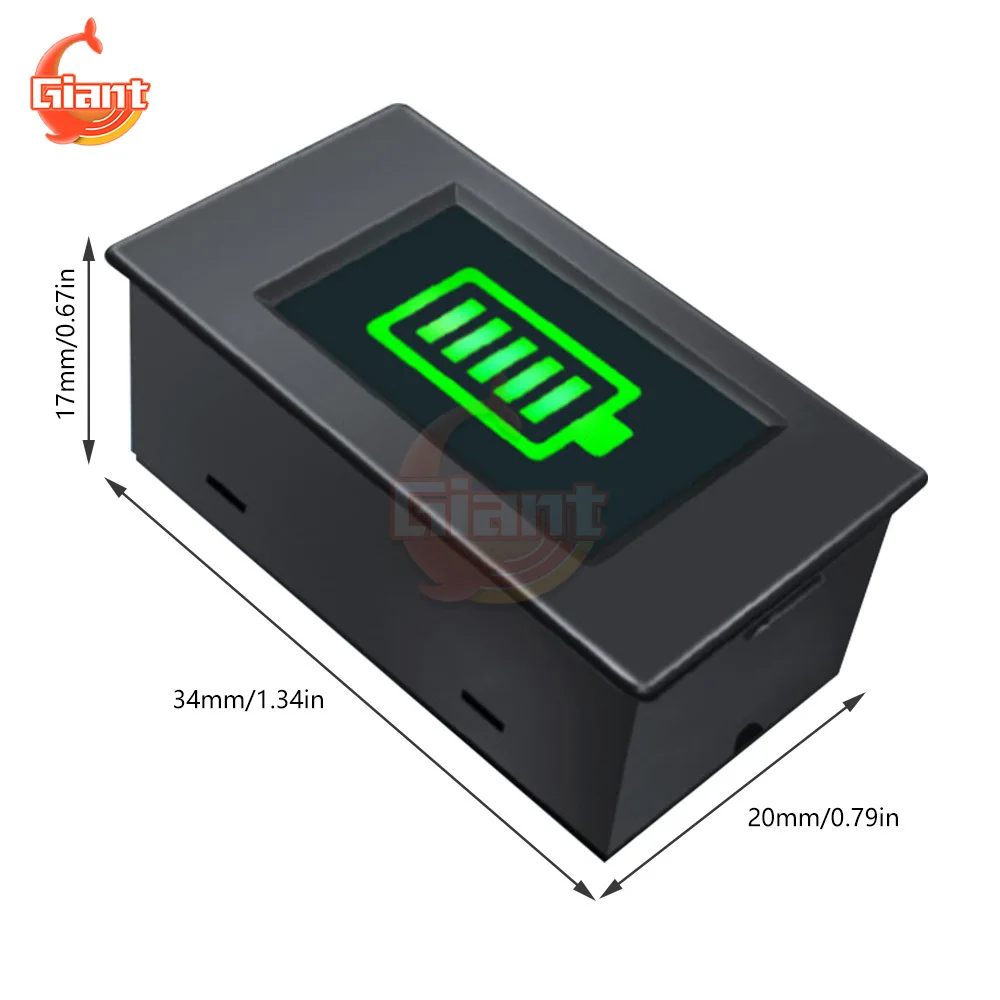 DM DC12V-48V Battery Capacity Indicator High-precision DC Battery Electricity Meter Red/Green LED Display Power Tester