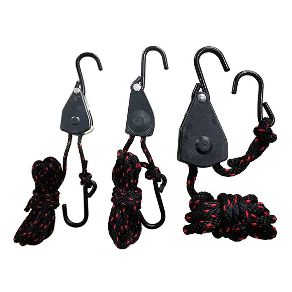 Adjustable Lanyard Lifting Pulley Hook for Outdoor Tent Lamp