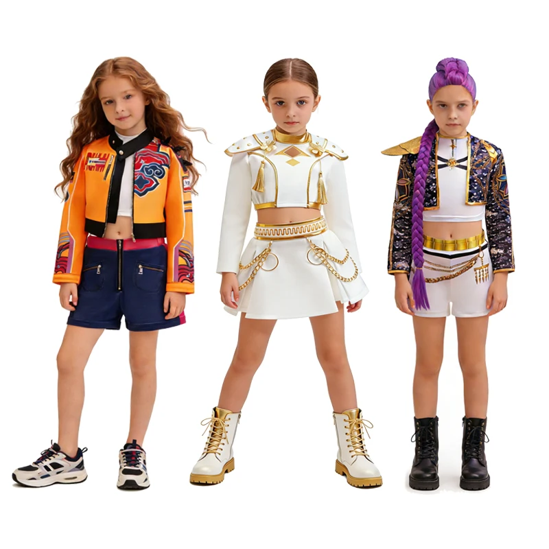 4-12 ans K-POP Rumi Cosplay filles vêtements ensembles Mira 3 pièces filles costumes Halloween Zoey fête d'anniversaire Costume nouveaux enfants vêtements