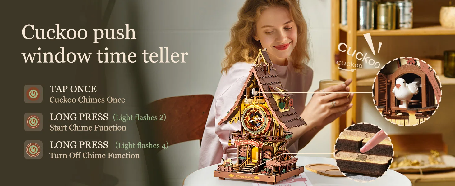 Horloge coucou mécanique 3D