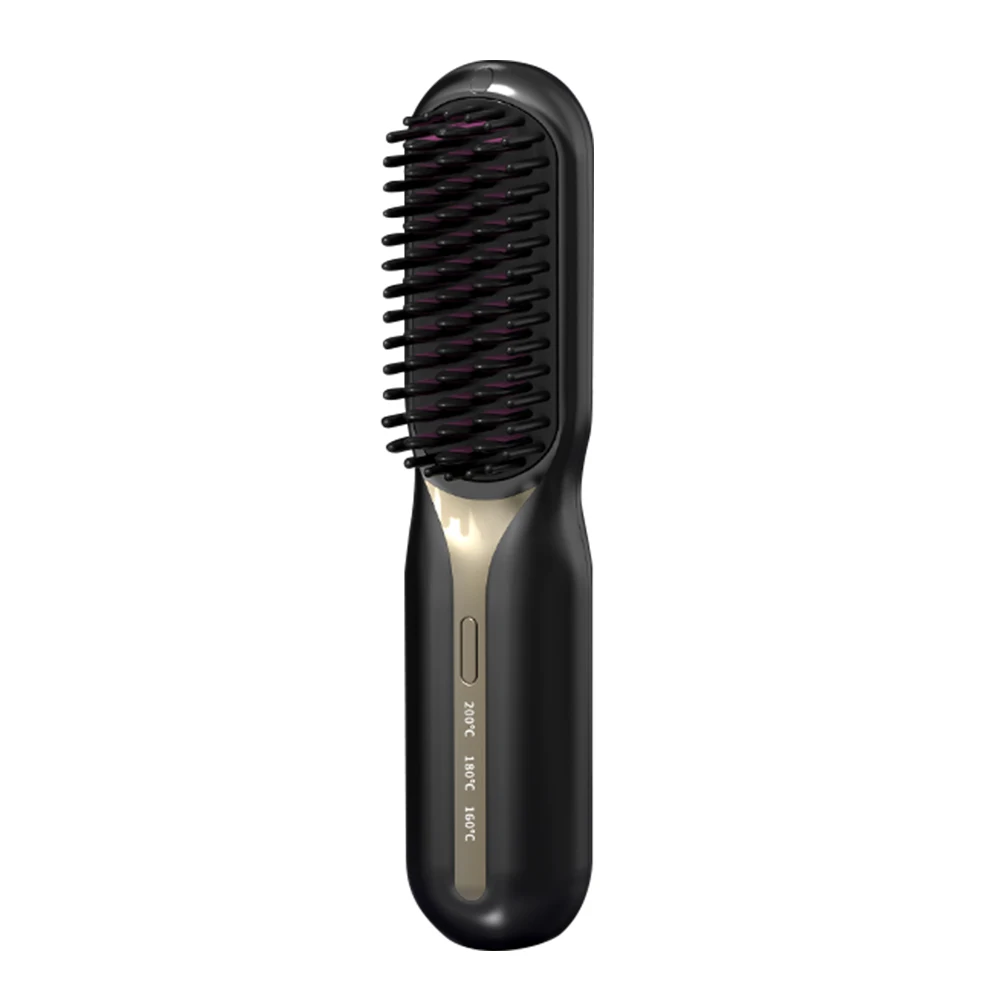 Wireless Hair Straightener Ceramic Heating Comb Professional Negative Ion Styling Brush Anti Hair Loss Smoothing Hairstyle Care