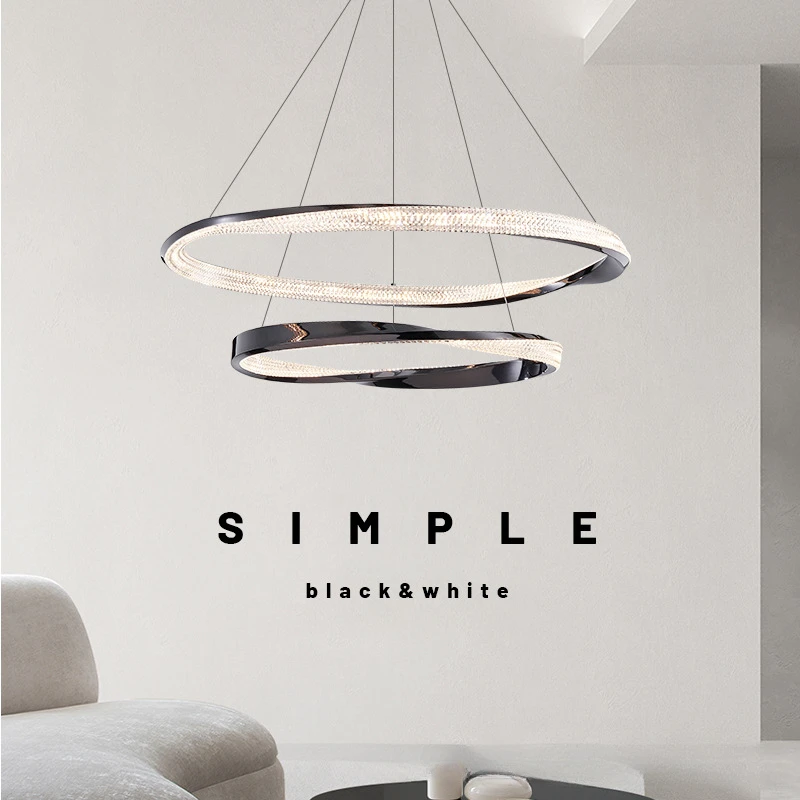 

Pendant Light Light luxury living room chandelier designer villa model room creative bedroom dining room minimalist ring lamps