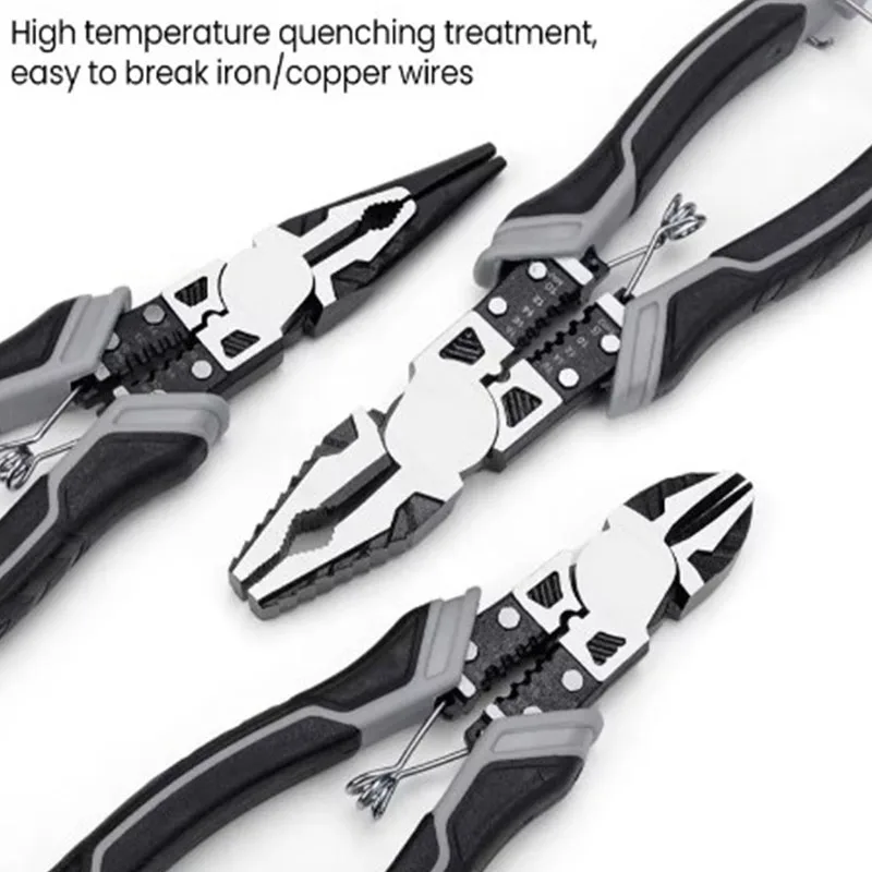 Universal pliers multifunctional diagonal hardware wire cutters professional electrician anti-slip durable repair tool