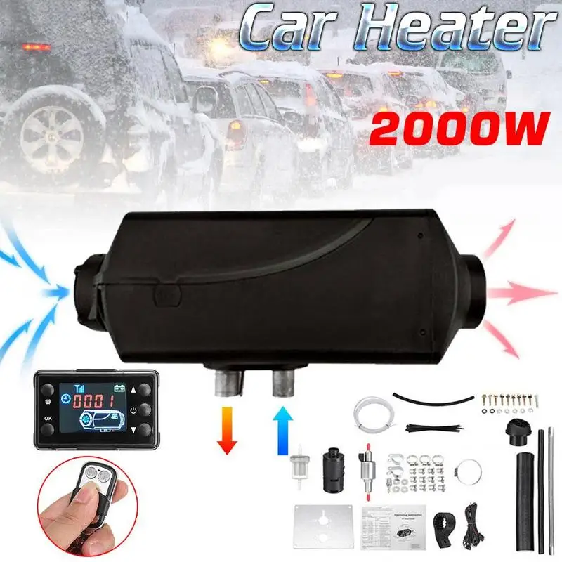

Fuel Air Parking Heater Car Air Heater Kit anti-fog 2kw 12V Diesel Parking Car Heater Automatic Control LCD Switch With Silencer