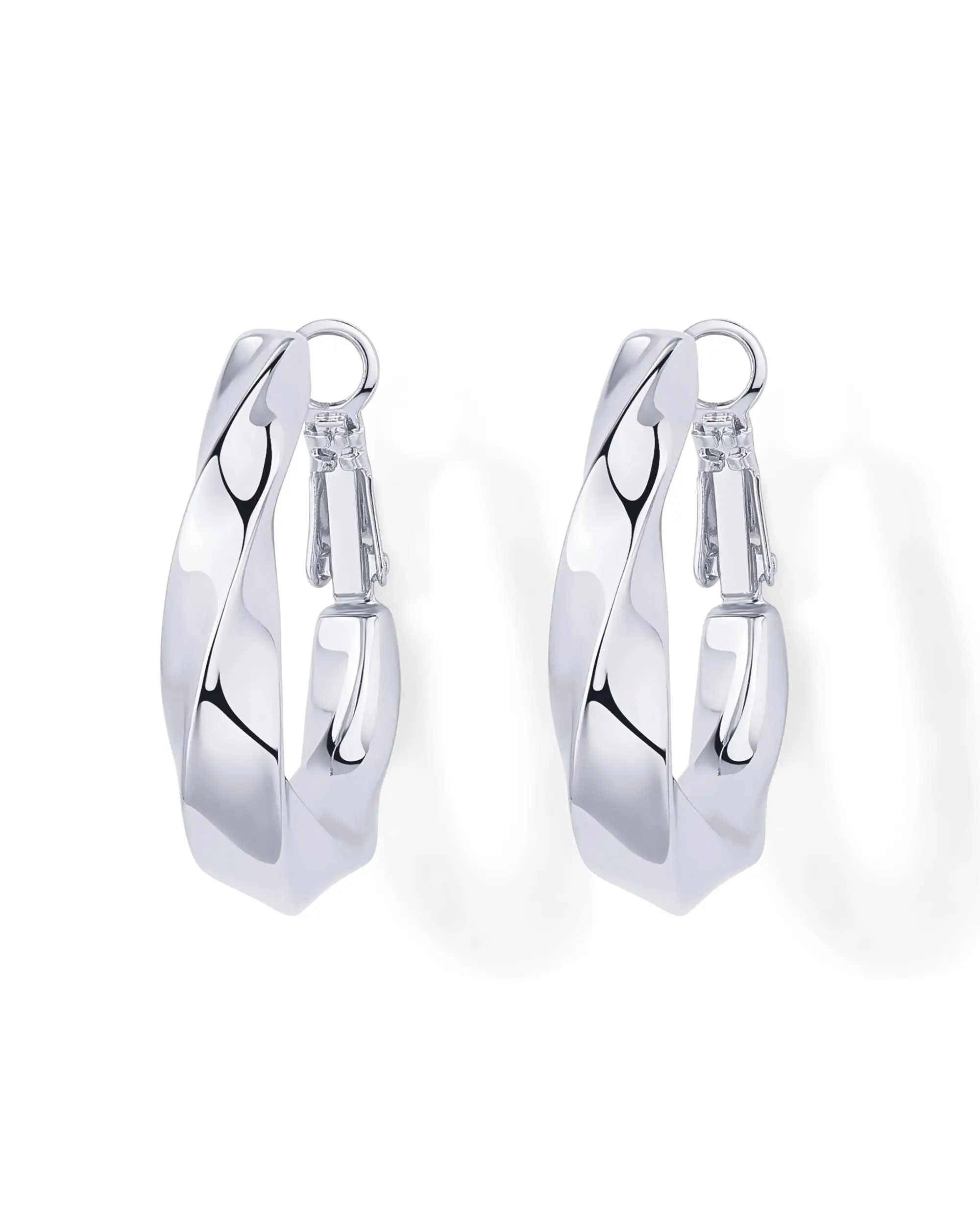 Shevalu Women Geometry Design Hoops Earrings High Quality 14K Gold Plated 925 Sterling Silver Post Chunky Twisted Huggie Earring 6